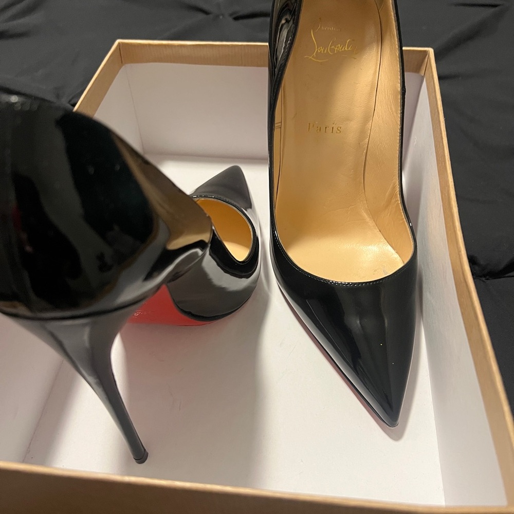 Christian Louboutin Glossy Black Heels with Red Soles